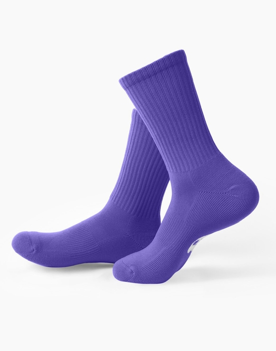 1552 Sport Ribbed Crew Socks Lavender